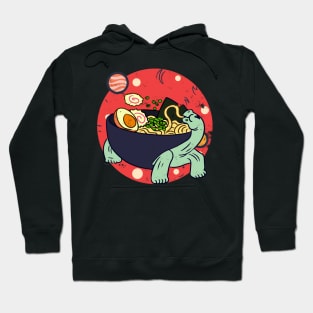 Kawaii Tortoise Eating Ramen Noodles Space Otaku Ramen Bowl Hoodie